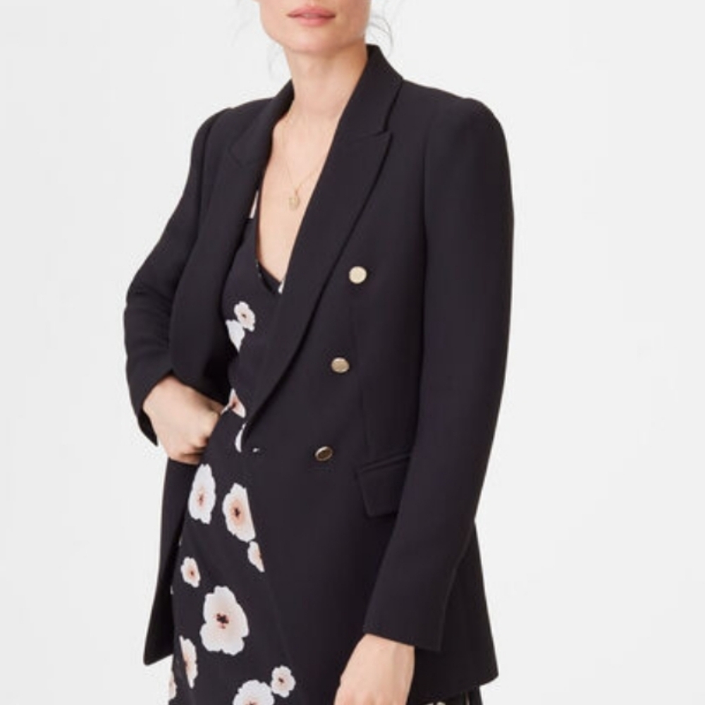 Club Monaco Liyahh Black Blazer with Gold Buttons Size 0